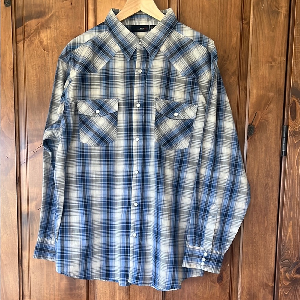 Blue Plaid BKE Men's Shirt